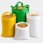 Symmetrical Arrangement Of Woven Grain Sacks