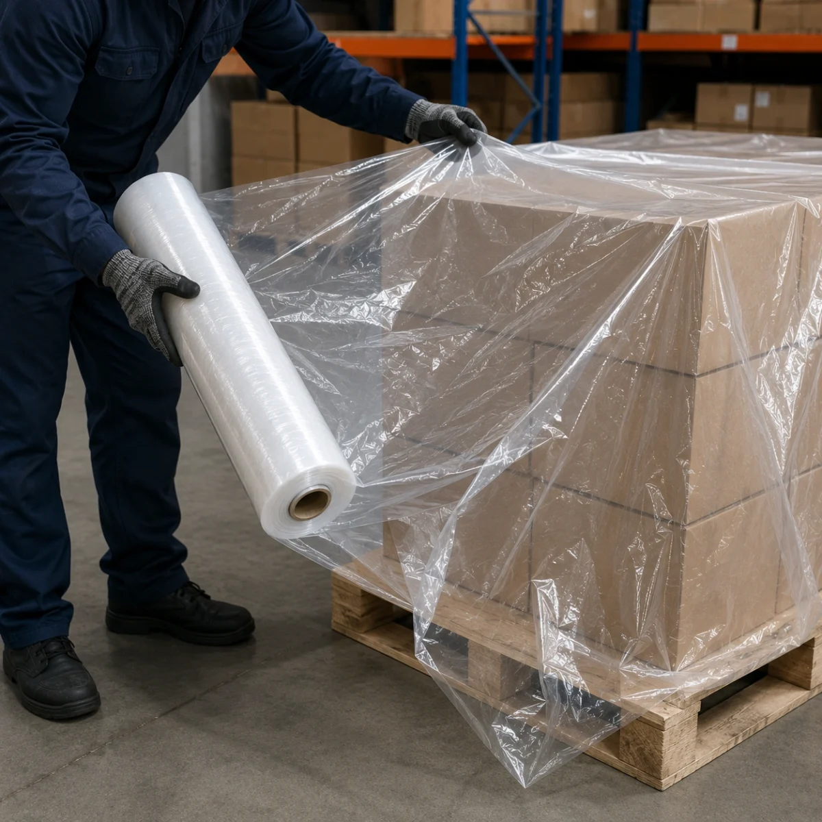 Wrapping Pallets In The Warehouse